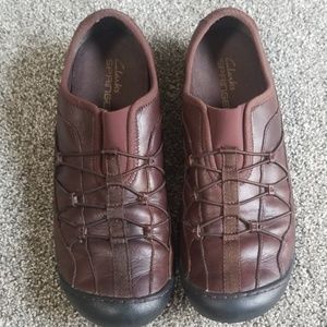 Women's Clarks SPRINGER Shoe Tan Leather Slip-On 8